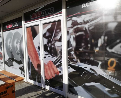 Autozone Custom Contravision Window Application
