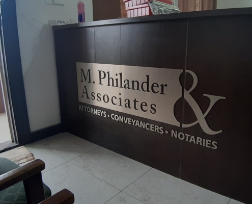 CNC Routered Desk Signage Law Firm