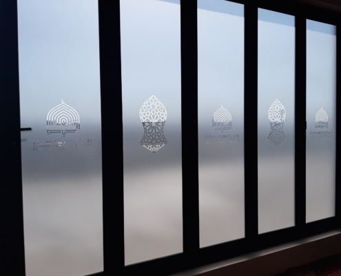 Digitally Cut Sandblast Vinyl Application Tanweer