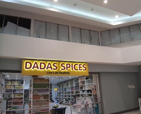 Mall Sign With Raised Halo Illuminated Lettering