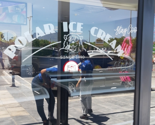 Polar Ice Cream N1 Sandblast Window Logos